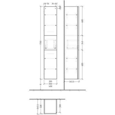 Sanipa - 3way Hochschrank - Eiche Natural-Touch - cabinet Sanipa - 3way Hochschrank - Eiche Natural-Touch - cabinet