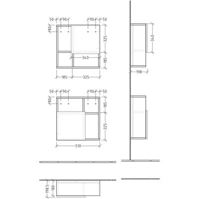Sanipa BR55085 Natur Eiche 3way Wandspiegelschrank Sanipa BR55085 Natur Eiche 3way Wandspiegelschrank