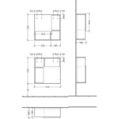 Sanipa BR55250 Eiche-Tabak 3way Würfelschrank - Badmöbel Sanipa BR55250 Eiche-Tabak 3way Würfelschrank - Badmöbel