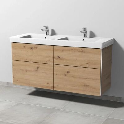 Sanipa Eiche Natural-Touch Wandmontierter Doppelwaschtischunterschrank - Bad Typ Sanipa Eiche Natural-Touch Wandmontierter Doppelwaschtischunterschrank - Bad Typ
