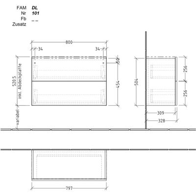 Sanipa 4balance Badezimmerschrank - Eiche-Kansas, 80cm, 2 Schubladen Sanipa 4balance Badezimmerschrank - Eiche-Kansas, 80cm, 2 Schubladen