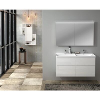 Sanipa Eiche-Tabak Wandmontierter Badezimmer-Schrank - Badmöbel Sanipa Eiche-Tabak Wandmontierter Badezimmer-Schrank - Badmöbel