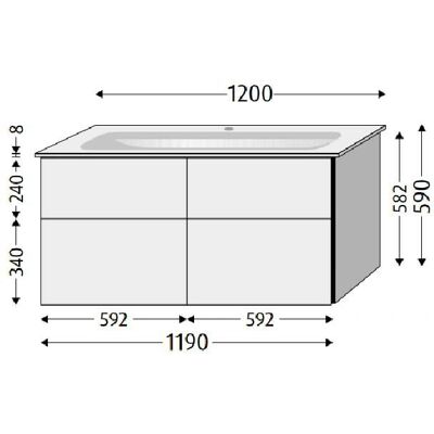 Sanipa - Finion UM40250 - Eiche-Tabak - Waschtisch-Set Sanipa - Finion UM40250 - Eiche-Tabak - Waschtisch-Set