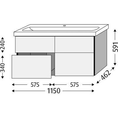 Sanipa - BR57622 - Anthrazit-Matt - Waschtischunterbau Sanipa - BR57622 - Anthrazit-Matt - Waschtischunterbau