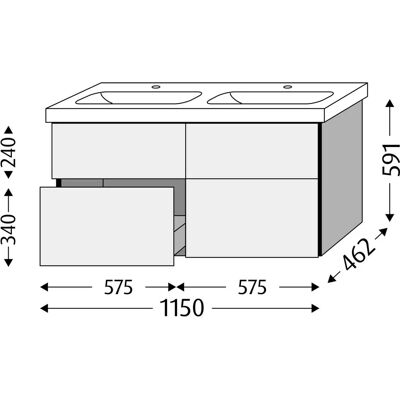 Sanipa - iCon Light - Anthrazit - Waschtischunterbau Sanipa - iCon Light - Anthrazit - Waschtischunterbau