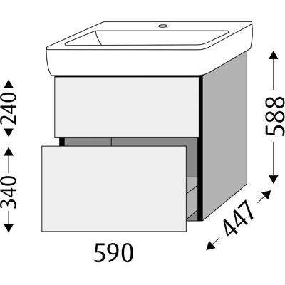 Sanipa - SM87622 - Anthrazit-Matt - 65 cm - Waschtischunterbau Sanipa - SM87622 - Anthrazit-Matt - 65 cm - Waschtischunterbau