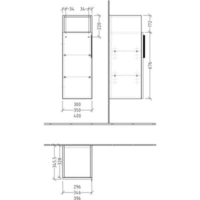 Sanipa - UP1351R - Marine-Matt - 40 cm - Badezimmerschrank Sanipa - UP1351R - Marine-Matt - 40 cm - Badezimmerschrank