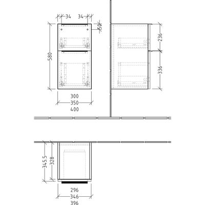 Sanipa - UP1431R - Marine-Matt - 35 cm - Badschrank Sanipa - UP1431R - Marine-Matt - 35 cm - Badschrank