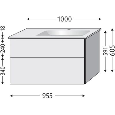 Sanipa - Venticello Keramik 100 - Taupe-Matt - Badezimmer-Waschtisch Sanipa - Venticello Keramik 100 - Taupe-Matt - Badezimmer-Waschtisch