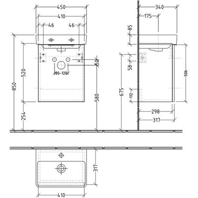Sanipa - UP7831U - Laufen Pro S - Waschtisch-Unterbau Sanipa - UP7831U - Laufen Pro S - Waschtisch-Unterbau