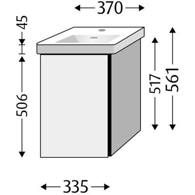 Sanipa Modell BR887 Links Scharnier Keramikwaschtisch - Waschtischunterschrank Sanipa Modell BR887 Links Scharnier Keramikwaschtisch - Waschtischunterschrank