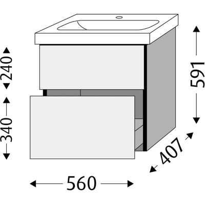Sanipa - SP5711B - Graphit-Matt - 60 cm - Waschtischunterschrank Sanipa - SP5711B - Graphit-Matt - 60 cm - Waschtischunterschrank