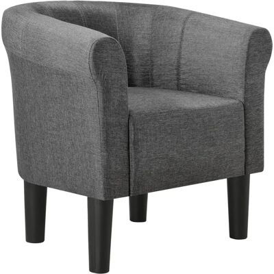 en.casa Fauteuil Style Coquille Tissu Gris Foncé - Fauteuil - Publicité en.casa Fauteuil Style Coquille Tissu Gris Foncé - Fauteuil - Publicité