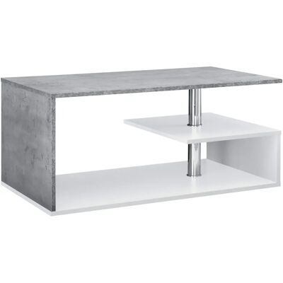 en.casa Weiße / Beton-Effekt Couchtisch mit Stauraum - Wohnzimmermöbel en.casa Weiße / Beton-Effekt Couchtisch mit Stauraum - Wohnzimmermöbel