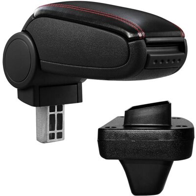 Pro.tec Descansa brazos central para Opel Astra K - Negro con costuras rojas Pro.tec Descansa brazos central para Opel Astra K - Negro con costuras rojas
