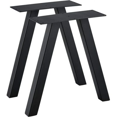 en.casa Pieds de table en acier - 40x12 cm - Noir - Type de table - Publicité en.casa Pieds de table en acier - 40x12 cm - Noir - Type de table - Publicité