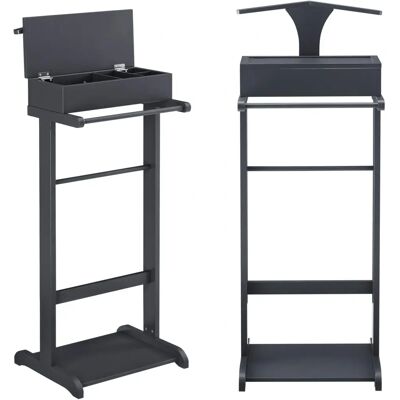 en.casa Kleiderständer - 43,5x34,5x110 cm - Grau - Kleiderschrank mit Stauraum en.casa Kleiderständer - 43,5x34,5x110 cm - Grau - Kleiderschrank mit Stauraum