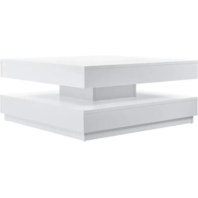 en.casa Table basse blanche avec dessus tournant - 76x76x38cm - Publicité en.casa Table basse blanche avec dessus tournant - 76x76x38cm - Publicité