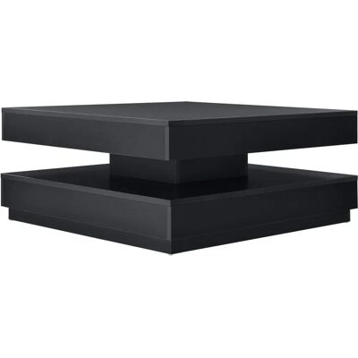 en.casa Table Basse - 76x76x38cm - Plateau Pivotant - Noir - Publicité en.casa Table Basse - 76x76x38cm - Plateau Pivotant - Noir - Publicité