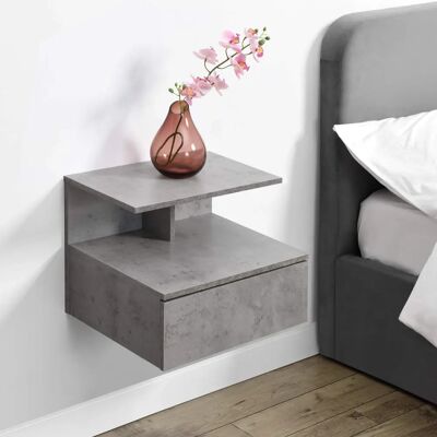 en.casa Étagère Murale avec Tiroir - Effet Béton - 40x35x31cm - Publicité en.casa Étagère Murale avec Tiroir - Effet Béton - 40x35x31cm - Publicité