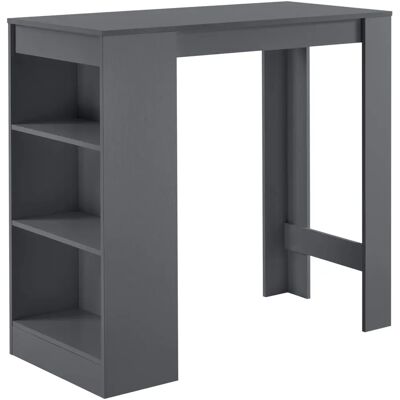 en.casa Table de bar Bistro Élégante - 110x50x103cm - Bar haut de cuisine - 3 étagères - Gris foncé - Publicité en.casa Table de bar Bistro Élégante - 110x50x103cm - Bar haut de cuisine - 3 étagères - Gris foncé - Publicité
