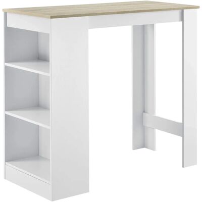 En.casa Table de bar élégante avec étagères - 110x50x103cm - Publicité En.casa Table de bar élégante avec étagères - 110x50x103cm - Publicité