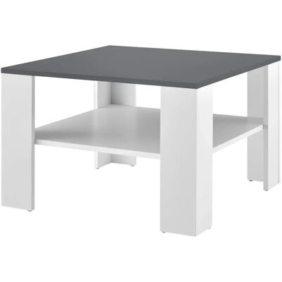 en.casa Table basse 60x60 40 cm - Blanc / Gris foncé - Publicité en.casa Table basse 60x60 40 cm - Blanc / Gris foncé - Publicité