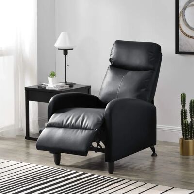 en.casa Fauteuil Relax Élégant - Dossier Réglable - Noir - Publicité en.casa Fauteuil Relax Élégant - Dossier Réglable - Noir - Publicité