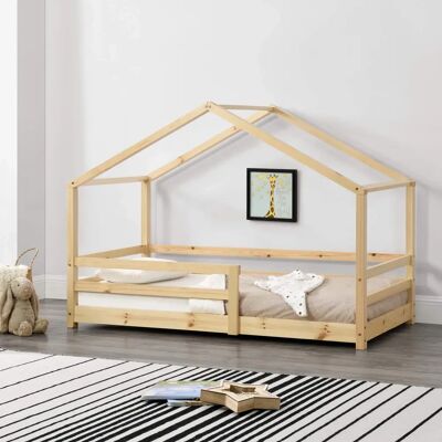 en.casa Lit enfant design maison 90x200cm Pin naturel - Publicité en.casa Lit enfant design maison 90x200cm Pin naturel - Publicité