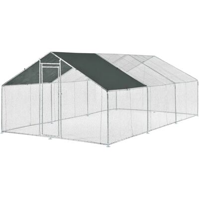 Pro.Tec Hühnerstall mit Dach - Garten 3x6x2m - Metallgitter für Vögel Pro.Tec Hühnerstall mit Dach - Garten 3x6x2m - Metallgitter für Vögel