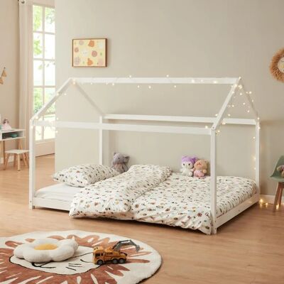 en.Casa Lit enfant - 140x200cm - Style Montessori - Blanc - Publicité en.Casa Lit enfant - 140x200cm - Style Montessori - Blanc - Publicité