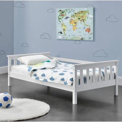 en.casa Lit pour enfants Nuuk - Pin 80x160cm - Finition mate - Publicité en.casa Lit pour enfants Nuuk - Pin 80x160cm - Finition mate - Publicité