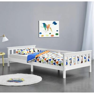 en.casa Kinderbett Weiß 90x200cm mit Stauraum - Modernes Kiefernholz-Design en.casa Kinderbett Weiß 90x200cm mit Stauraum - Modernes Kiefernholz-Design