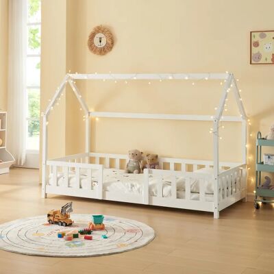 en.casa Lit pour Enfants en Bois - Blanc - Lit de Chambre pour Enfants - Publicité en.casa Lit pour Enfants en Bois - Blanc - Lit de Chambre pour Enfants - Publicité