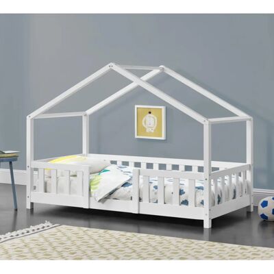 en.casa Lit pour Enfants en Pin Forme de Maison 70x140cm - Mobilier Enfant - Publicité en.casa Lit pour Enfants en Pin Forme de Maison 70x140cm - Mobilier Enfant - Publicité