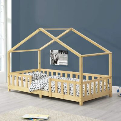 en.casa Lits pour enfants Treviolo - Pin naturel - Forme de maison - Publicité en.casa Lits pour enfants Treviolo - Pin naturel - Forme de maison - Publicité
