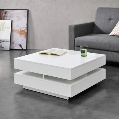 en.casa Mesa de café blanca - 75x75x35,5 cm - Diseño moderno en.casa Mesa de café blanca - 75x75x35,5 cm - Diseño moderno