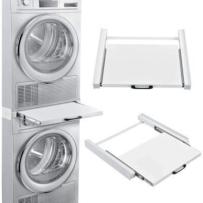en.casa Supporto impilabile per lavatrice e asciugatrice - 60x54cm - Acciaio e Bianco en.casa Supporto impilabile per lavatrice e asciugatrice - 60x54cm - Acciaio e Bianco