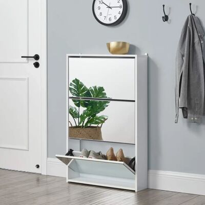 en.casa Vogar Armoire à Chaussures Blanc Compacte Moderne - Rangement à Chaussures - Publicité en.casa Vogar Armoire à Chaussures Blanc Compacte Moderne - Rangement à Chaussures - Publicité