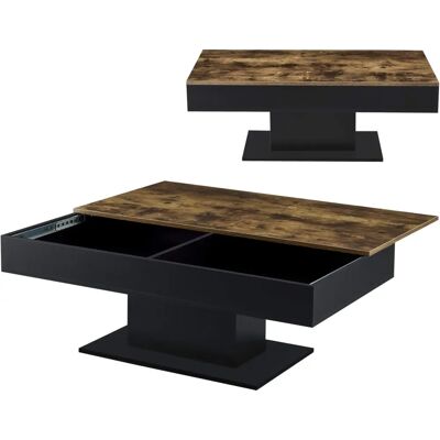 en.casa Mesa de centro Lünen - 40x110x60cm - Color negro - Con almacenamiento en.casa Mesa de centro Lünen - 40x110x60cm - Color negro - Con almacenamiento