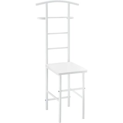 en.casa Porte-vêtements avec Siège et Cintre - Blanc - 107cm - Publicité en.casa Porte-vêtements avec Siège et Cintre - Blanc - 107cm - Publicité