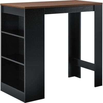en.casa Table de Bar Élégante - 110x50x103cm - Haute Cuisine avec Étagères - Noir/Noce - Publicité en.casa Table de Bar Élégante - 110x50x103cm - Haute Cuisine avec Étagères - Noir/Noce - Publicité