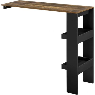en.casa - Dunkle Holz und Schwarzer Wand-Bar-Tisch - 120x45x106cm en.casa - Dunkle Holz und Schwarzer Wand-Bar-Tisch - 120x45x106cm
