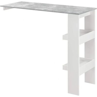 en.casa Wandmontierter Bartisch Bromölla - 2 Regale - Weiß/Betonoptik - 120x45x106cm en.casa Wandmontierter Bartisch Bromölla - 2 Regale - Weiß/Betonoptik - 120x45x106cm