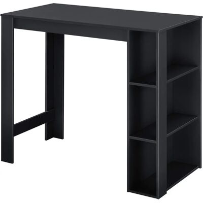 en.casa Moderner schwarzer 120x60x105cm Bartisch mit 3 Regalen en.casa Moderner schwarzer 120x60x105cm Bartisch mit 3 Regalen