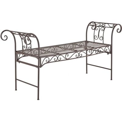 en.casa Banc de Jardin Cossila - Vintage, Marron - 70x147x46cm - Métal - Publicité en.casa Banc de Jardin Cossila - Vintage, Marron - 70x147x46cm - Métal - Publicité