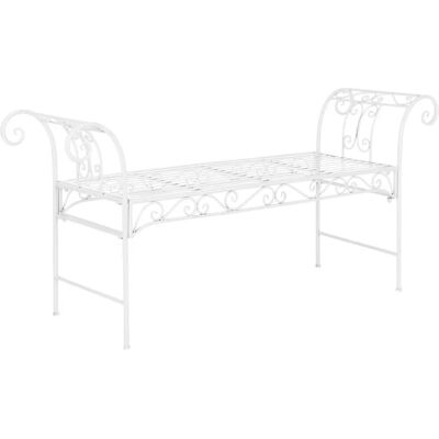 en.casa Cossila Gartenbank - 2 Sitze - Metall - Weiß - 70x147x46 cm - Garteneinrichtung en.casa Cossila Gartenbank - 2 Sitze - Metall - Weiß - 70x147x46 cm - Garteneinrichtung