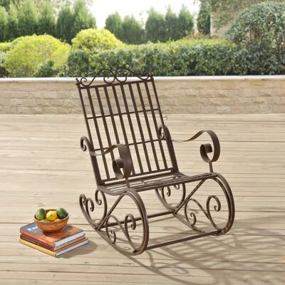 en.casa Fauteuil à Balançoire de Jardin en Métal - Style Vintage - Marron Oxydé - Publicité en.casa Fauteuil à Balançoire de Jardin en Métal - Style Vintage - Marron Oxydé - Publicité