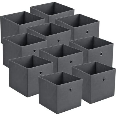 en.casa Ensemble de 10 Boîtes Pliables - 28x30x30cm - Organisateur Cube - Publicité en.casa Ensemble de 10 Boîtes Pliables - 28x30x30cm - Organisateur Cube - Publicité