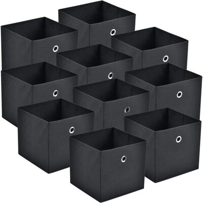 en.casa Ensemble de 10 Boîtes Pliables - 28x30x30cm - Rangement Espace - Vêtements, Jouets - Publicité en.casa Ensemble de 10 Boîtes Pliables - 28x30x30cm - Rangement Espace - Vêtements, Jouets - Publicité